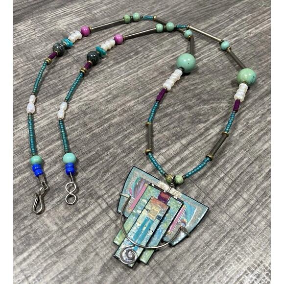 Artisan Handcrafted Lauren Pollaro Sterling Silver Mixed Media York Maine Art - Picture 5 of 10